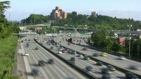 Seattle highway rush hour Stock Footage 711461