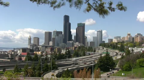 Seattle highway traffic Stock Footage 4416751