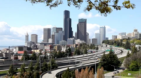 Seattle highway traffic Stock Footage 4431167