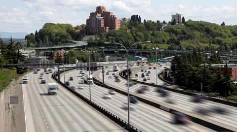Seattle highway traffic Stock Footage 5165783