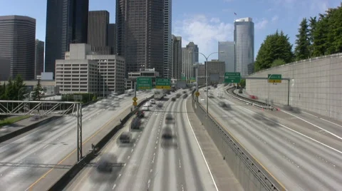 Seattle Highway Traffic Stock Footage 5165796