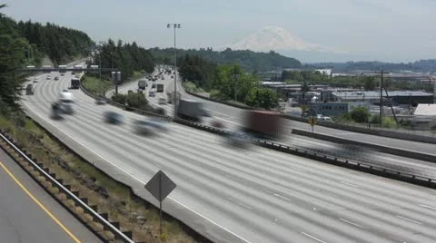 Seattle Highway Traffic Stock Footage 11187856