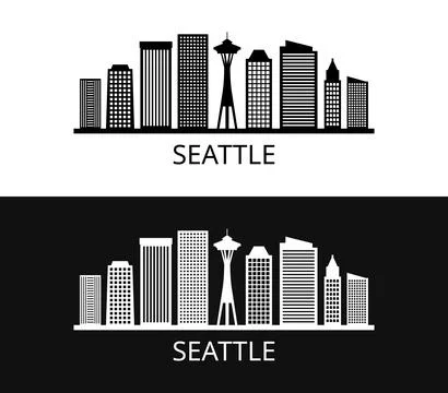 Seattle icon illustrated in vector on white background Stock Illustration