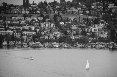 Seattle Lake Union from above Stock Photos