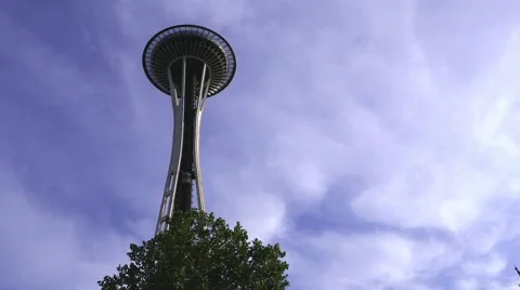 Seattle Landmark - Space Needle Tower - 02 Stock Footage 54600034