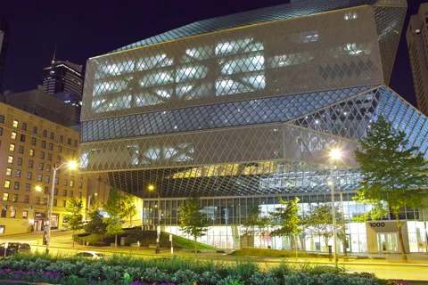 Seattle Library Stock Footage 50378582