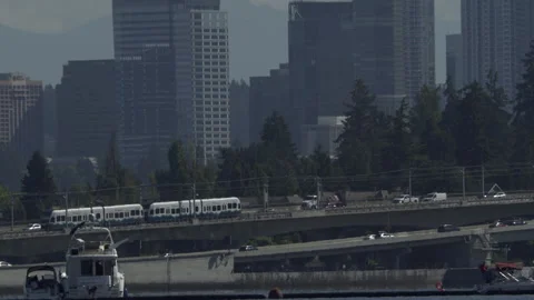 Seattle Light Rail Vídeo Stock 345376556