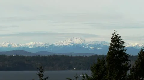 Seattle Mountain Time Lapse A- Cropped Stock Footage 10809361