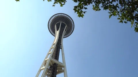 Seattle Needle with trees against the sky 스톡 동영상 102149278