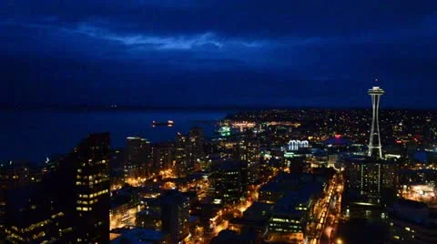 Seattle Night 2 Stock Footage 10882016