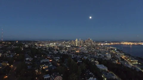 Seattle Night Stock Footage 71308808