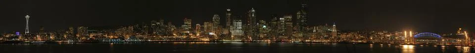 Seattle at night Stockfoto's