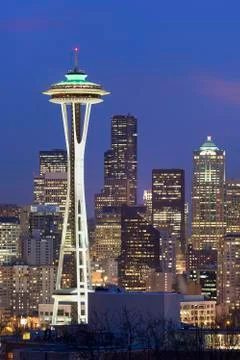 Seattle at Night Stock Photos