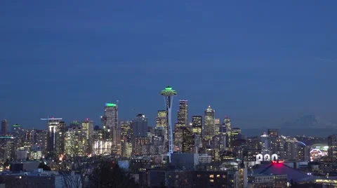 Seattle Night Time Lapse Stock Footage 49118385
