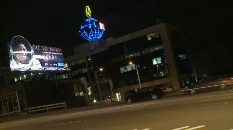 Seattle PI globe building Timelapse  Stockbeeldmateriaal 685384