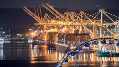 Seattle Port Timelapse CU Stock Footage 224254648