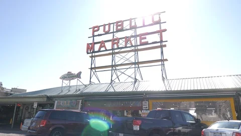 Seattle Public Market Empty 스톡 동영상 126871317