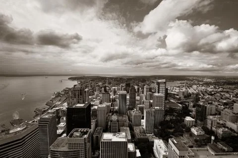 Seattle rooftop panorama Foto stock