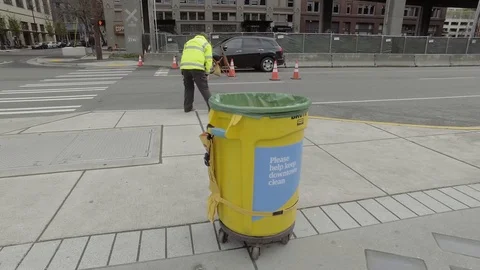 Seattle Sanitation Worker Stock Footage 106881002