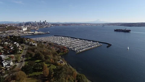 Seattle seaside port Stock Footage 120064732
