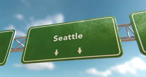 Seattle Sign in a 3D animation Stock Footage 251146256