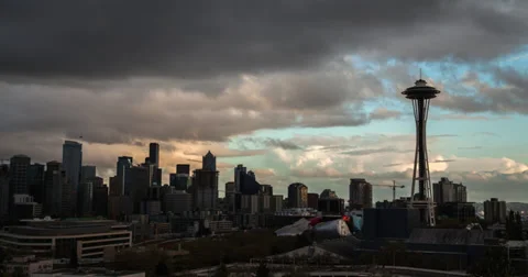 Seattle Skyline Distance Stock Footage 37810592