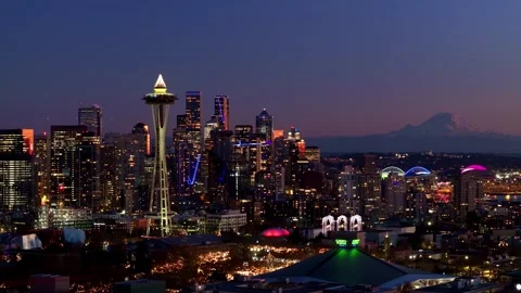 Seattle Skyline | Drone Aerial 4 Stock Footage 257510607