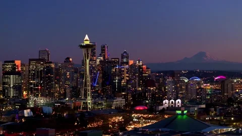 Seattle Skyline | Drone Aerial Stock Footage 257510589