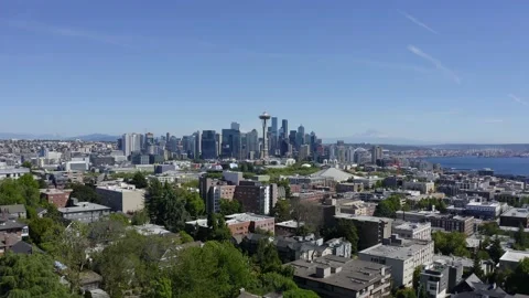 Seattle Skyline Drone Stock Footage 159562901