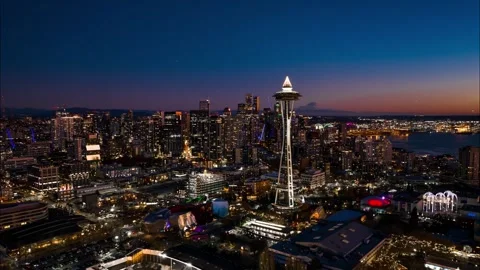 Seattle Skyline Hyperlapse | Drone Aerial Stock Footage 257510716
