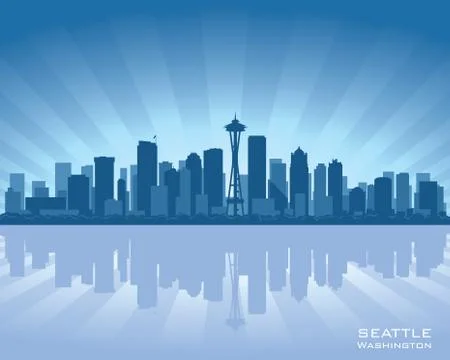 Seattle skyline Illustrazione stock
