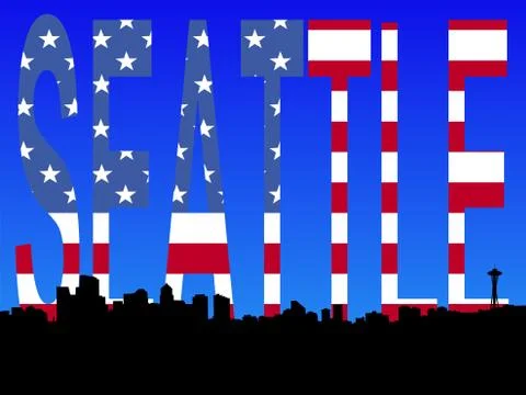 Seattle skyline Stock Illustration