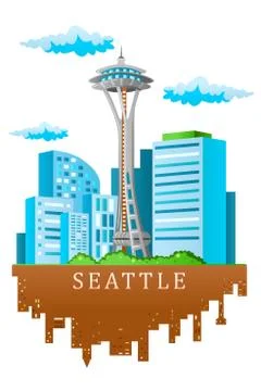 Seattle skyline Stock Illustration