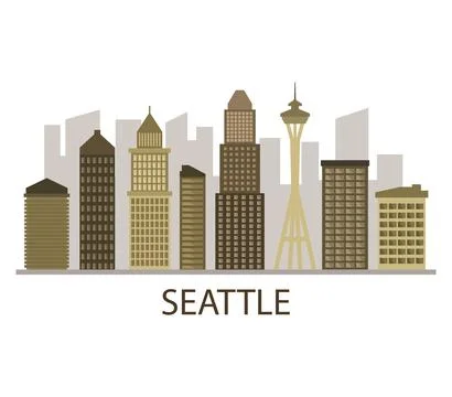 Seattle skyline Ilustração Stock