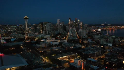 Seattle Skyline at Night Видео 116791969