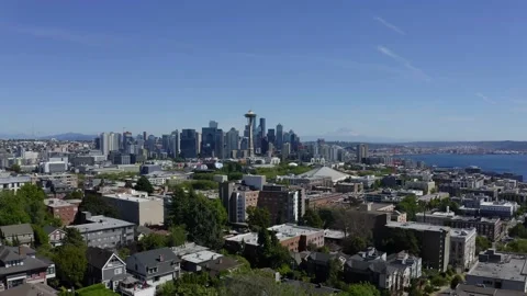Seattle Skyline Pan Stock Footage 187694007