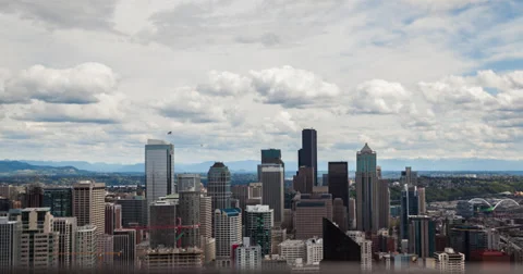 Seattle Skyline Seen from the Needle Stock Footage 37810805
