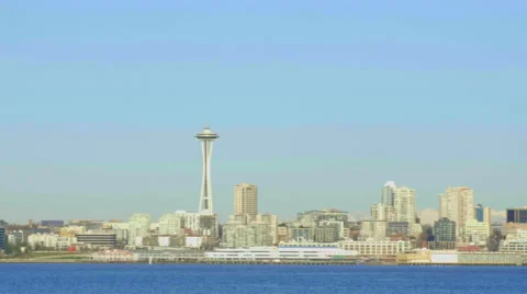 Seattle Skyline with Space Needle Stock Footage 63893680