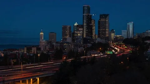 Seattle Skyline Sunrise Stock Footage 69265170