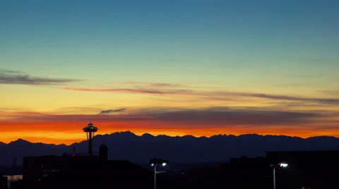 Seattle Skyline at sunset Vídeos de archivo 62330235