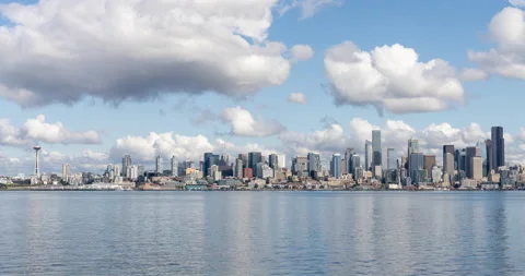 Seattle skyline time lapse during afternoon Video stock 139653925
