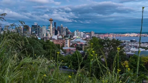 Seattle Skyline Time Lapse | Space Needle | Nighttime | 7K Timelapse Stock Footage 209264936