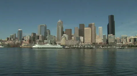 Seattle Skyline from Water Stock Footage 276289