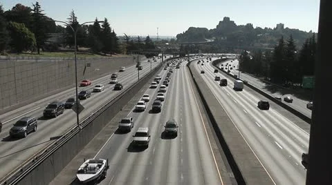 Seattle Slow Moving Traffic Jam 2 Stock Footage 12308470