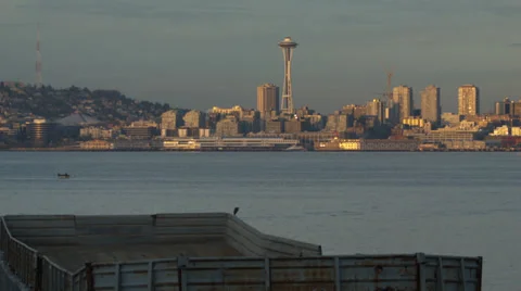 Seattle space needle and skyline Stock Footage 36707703