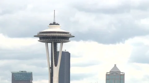 Seattle - Space Needle Close up Video stock 40477522