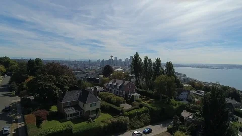 Seattle Space Needle Far Stock Footage 71308439