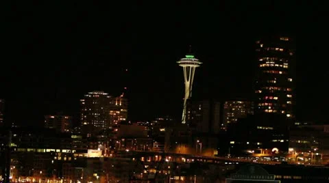 Seattle Space Needle from Ferry Boat Video stock 20498288