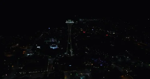 Seattle Space Needle Night Stock Footage 111989172