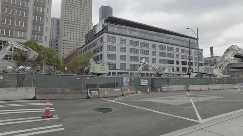 Seattle SR99 Demolition 3 Stock Footage 106881044